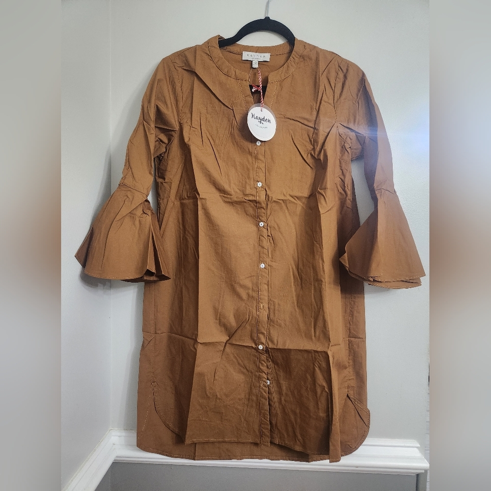 Hayden Camel V-Neck Blouse